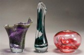 THREE JUDI WEILBACHER ART GLAS
