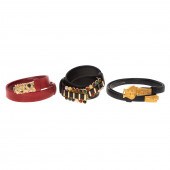 THREE JUDITH LEIBER LEATHER AN