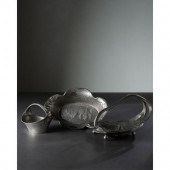 Three Jugendstil Pewter Basket