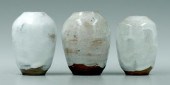 Three Jugtown egg vases: all w