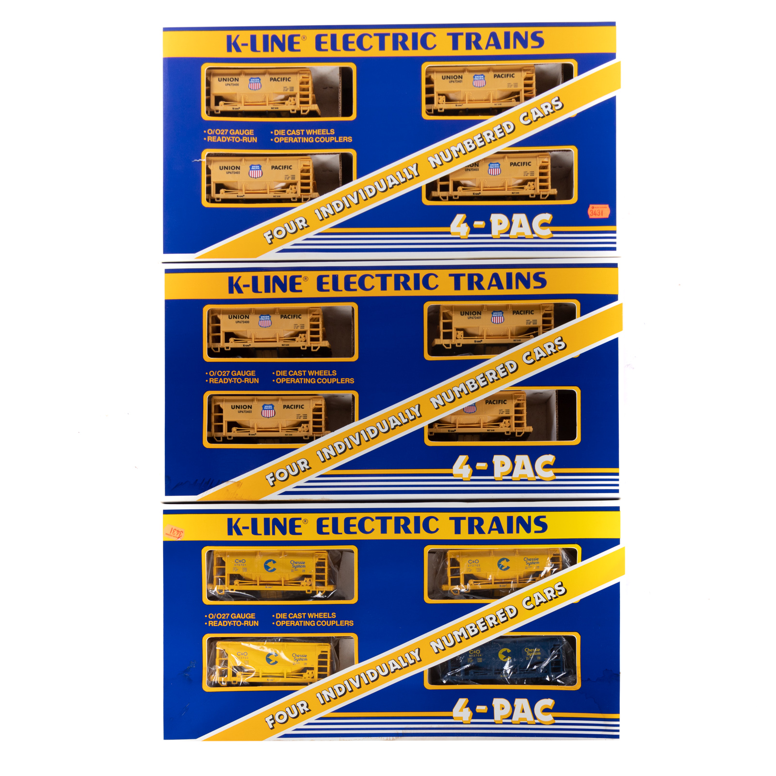 THREE K-LINE ORE CAR SETS Including