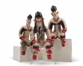 THREE KARAJá POTTERY FIGURESTh