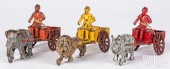 THREE KENTON CAST IRON CIRCUS