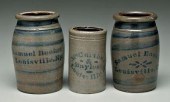 Three Kentucky stoneware canni