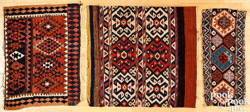 THREE KILIM MATSThree Kilim mats,
