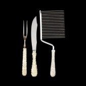 THREE KIRK REPOUSSE STERLING S