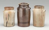 Three Kline stoneware churns: