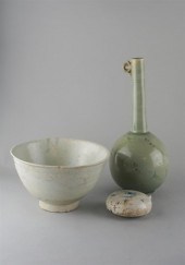 THREE KOREAN POTTERY ITEMSTHRE
