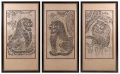 THREE KOREAN SCROLL PAINTINGS