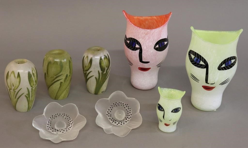 Three Kosta Boda cat vases, tallest