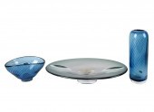 THREE KOSTA BODA GLASS TABLE A