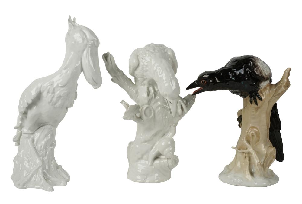 THREE KPM PORCELAIN BIRD