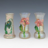 THREE KRALIK CZECH ART GLASS V