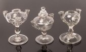 Three lacemaker's lamps, two w