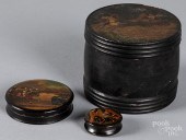 THREE LACQUER BOXESThree lacqu