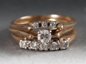 Three lady's 14K gold and diam