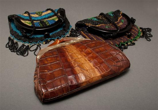 Three lady's handbags 1) Bakelite