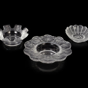 Three Lalique Ash Receivers