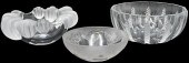 THREE LALIQUE BOWLSThree Laliq