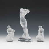 THREE LALIQUE CRYSTAL FEMALE S
