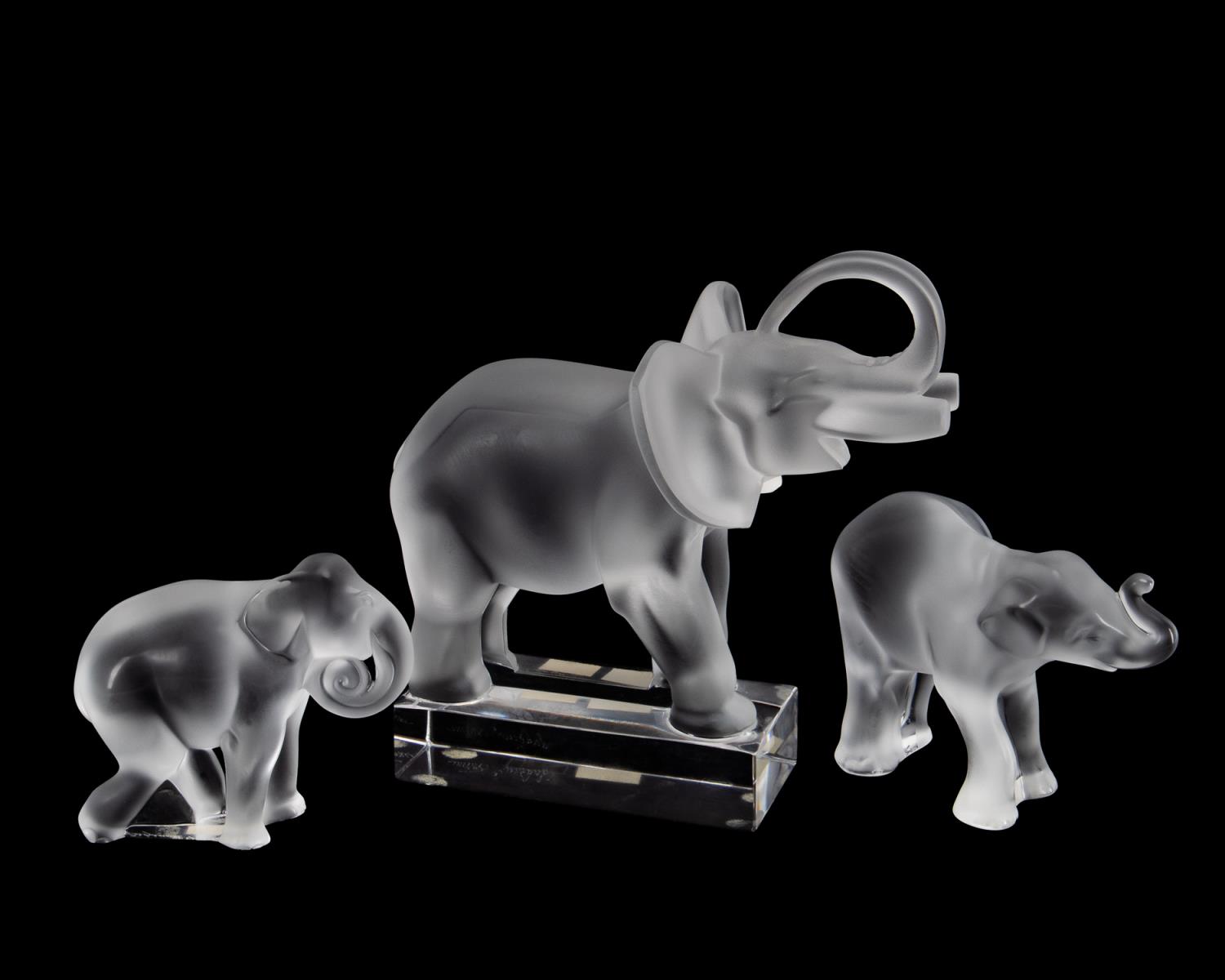 THREE LALIQUE FRANCE CRYSTAL