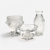 THREE LALIQUE GLASS ARTICLESTh