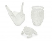 THREE LALIQUE GLASS ITEMSThree