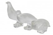 THREE LALIQUE GLASS PARTRIDGES