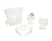 THREE LALIQUE GLASS SMOKING IT