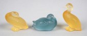 THREE LALIQUE MODELS OF DUCKS: