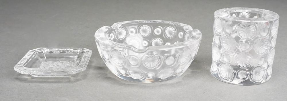 THREE LALIQUE MOLDED AND FROSTED