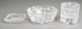 THREE LALIQUE MOLDED AND FROST