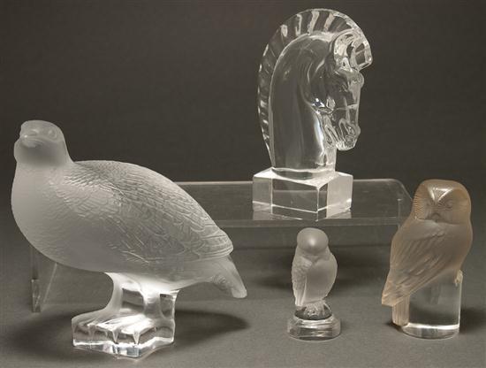 Three Lalique molded and