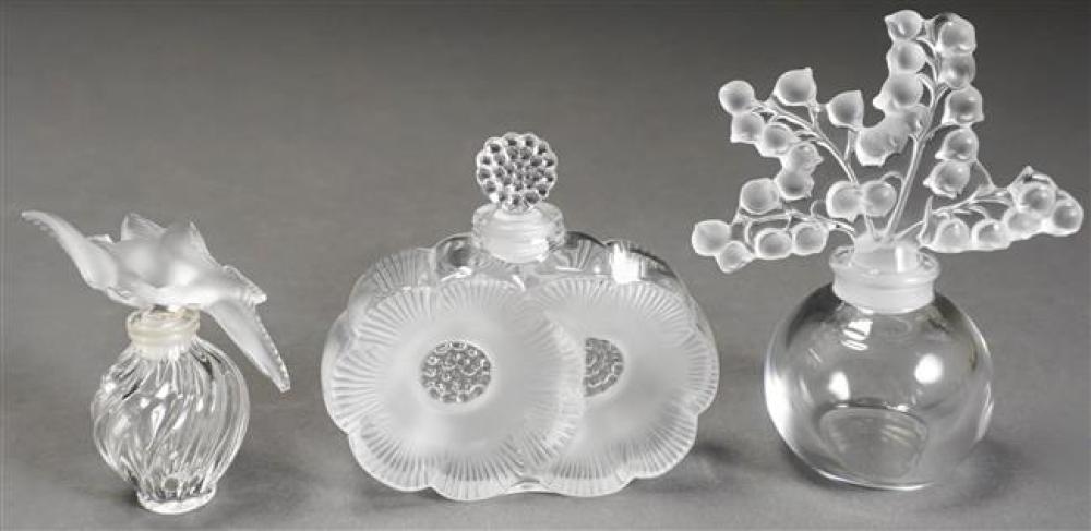 THREE LALIQUE PARTIAL FROSTED