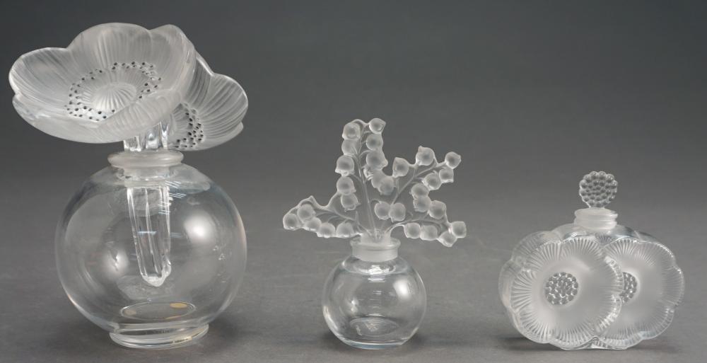 THREE LALIQUE PARTIAL FROSTED
