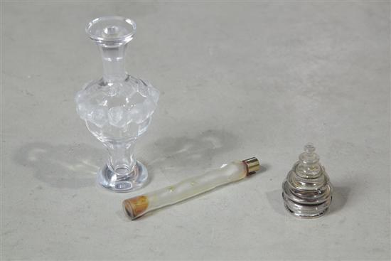 THREE LALIQUE PERFUME BOTTLES: