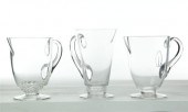 THREE LALIQUE PITCHERS.  Franc