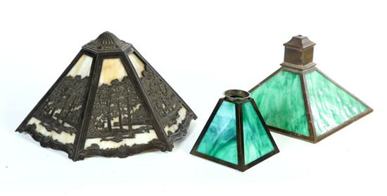 THREE LAMP SHADES.  American  1st
