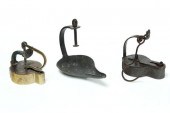 THREE LAMPS.  American  19th c