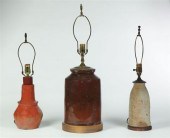 THREE LAMPS.  American  mid 19