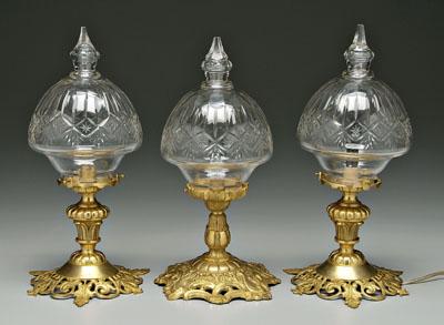 Three lamps with ormolu mounts: all