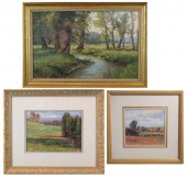 THREE LANDSCAPE PAINTINGS: DRE
