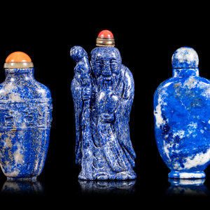 Three Lapis Lazuli Snuff Bottles