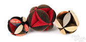 THREE LARGE AMISH SEWING BALLS