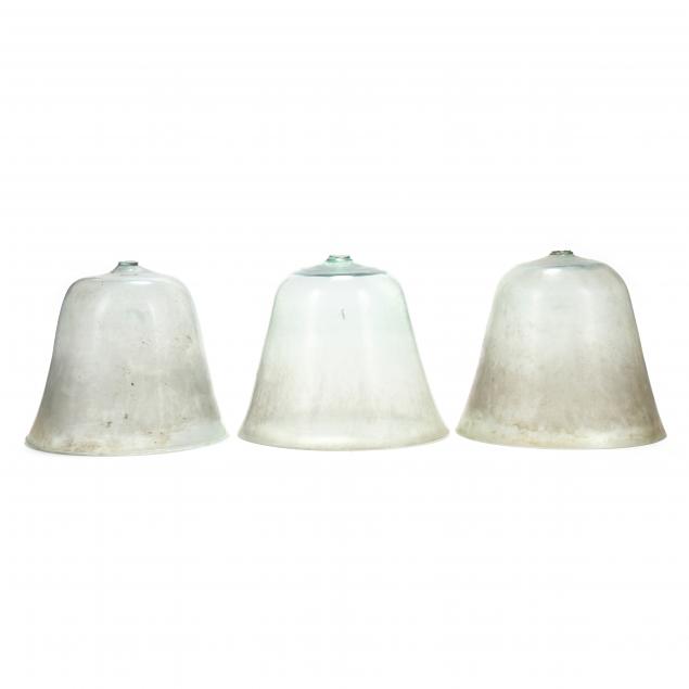 THREE LARGE ANTIQUE BLOWN GLASS