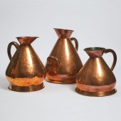 Three Large Graduated Copper H