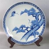 Three large Japanese Arita blu