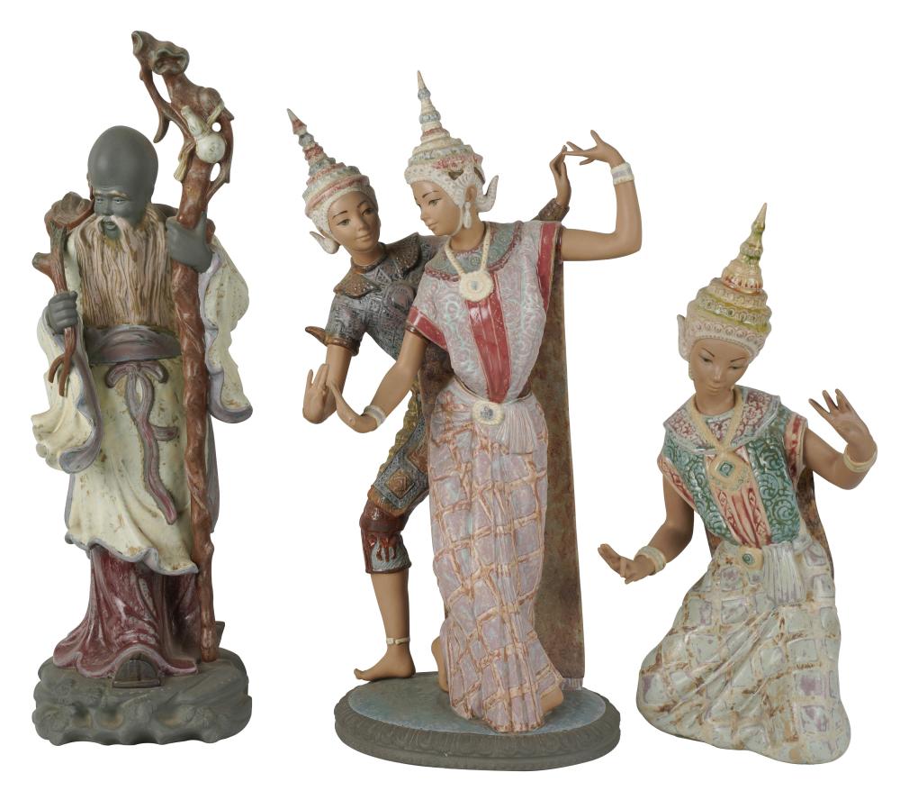 THREE LARGE LLADRO PORCELAIN