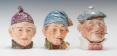 Three Large Majolica Male Head