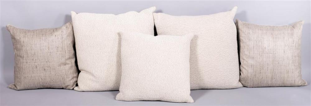 THREE LARGE NATURAL WOVEN PILLOWS